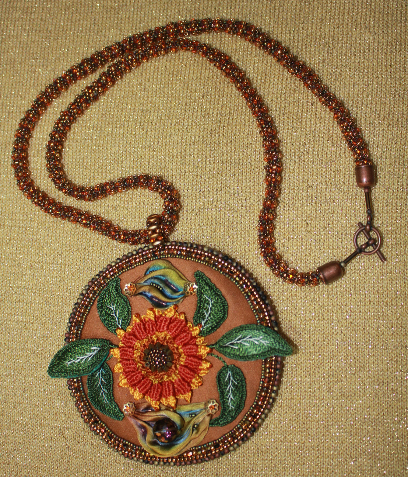 Sunflower Medallion Necklace pic